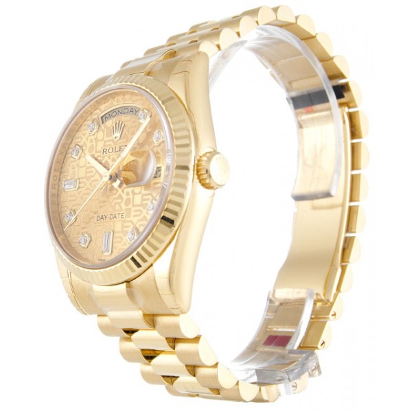 Champagne Dials Rolex Day-Date 118238 Replica Watches With 36 MM Gold Cases