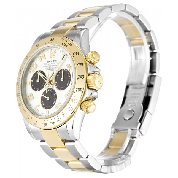 40 MM White Dials Rolex Daytona 116523 Replica Watches With Steel & Gold Cases For Men