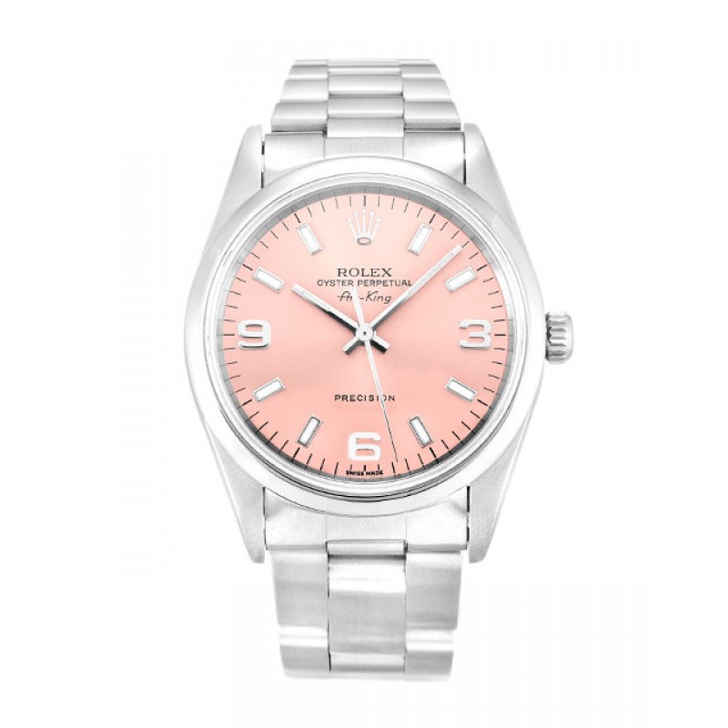 Pink Dials Rolex Air-King 14000 Fake Watches With 34 MM Steel Cases For Sale