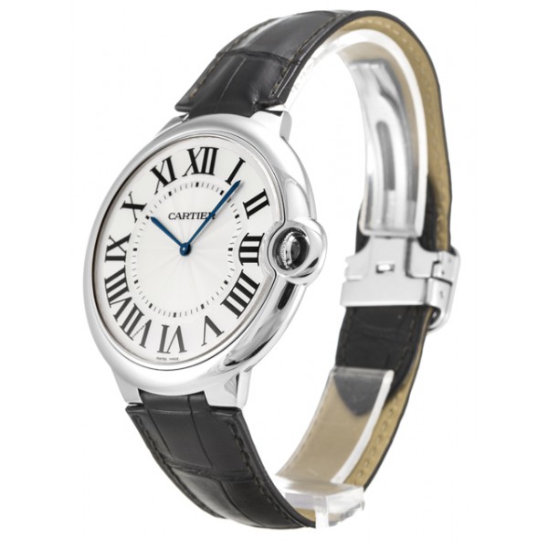 46 MM Silver Dials Cartier Ballon Bleu W6920055 Replica Watches With White Gold Cases For Men