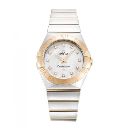 White Mother-Of-Pearl Dials Omega Constellation Small 123.20.27.60.55.001 Women Replica Watches With 27 MM Steel & Rose Gold Cases