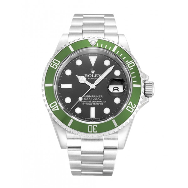 Black Dials Rolex Submariner 16610 LV Fake Watches With 40 MM Steel Cases For Men
