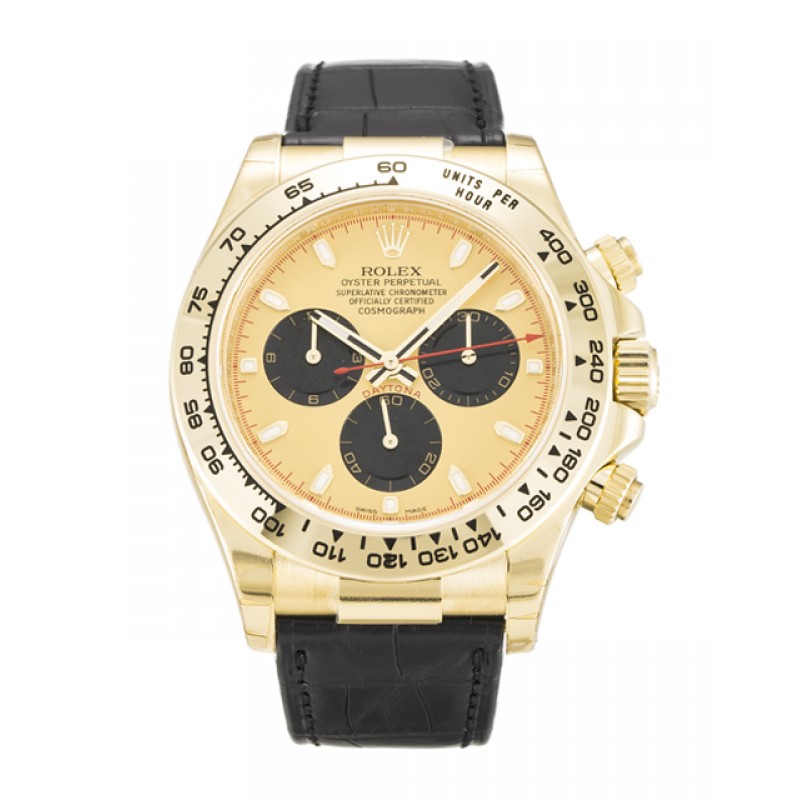 Champagne Dials Rolex Daytona 116518 Fake Watches With 40 MM Gold Cases For Men