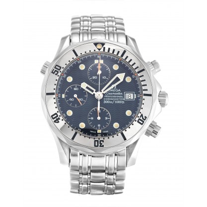 42 MM Blue Dials Omega Seamaster Chrono Diver 2598.80.00 Replica Watches With 42 MM Steel Cases
