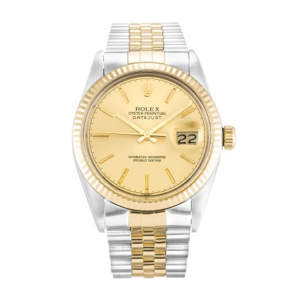 Champagne Dials Rolex Datejust 16013 Replica Watches With 36 MM Steel & Gold Cases