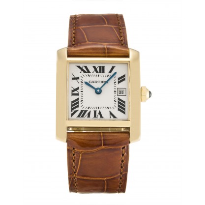 Silver Dials Cartier Tank Francaise W5001456 Replica Watches With 29 MM Gold Cases