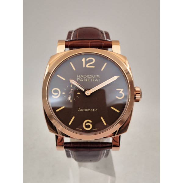 Brown Dials Panerai Radiomir Automatic PAM00515 Replica Watches With 47 MM Red Gold Cases For Men