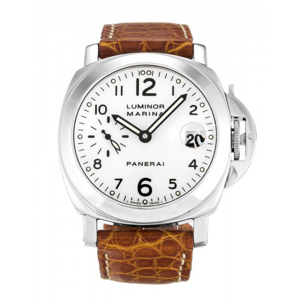 White Dials Replica Panerai Luminor Marina PAM00049 Watches With 40 MM Steel Cases For Men