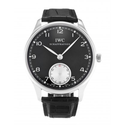 44 MM Black Dials IWC Portuguese Manual IW545404 Replica Watches With 44 MM Steel Cases