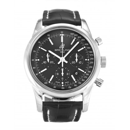 43 MM Black Dials Breitling Transocean Chronograph AB0152 Replica Watches With 43 MM Steel Cases