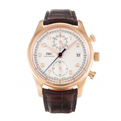 Silver Dials IWC Portuguese Chrono IW390402 Replica Watches With 42 MM Rose Gold Cases