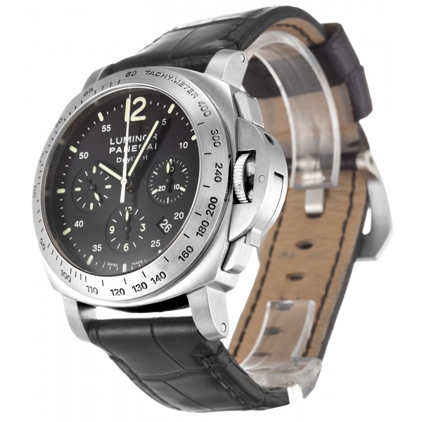 Black Dials Panerai Luminor Chrono PAM00250 Replica Watches With 44 MM Steel Cases Online