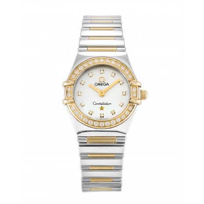 White Mother-Of-Pearl Dials Omega My Choice Mini 1365.75.00 Fake Watches With 22.5 MM Steel & Gold Cases