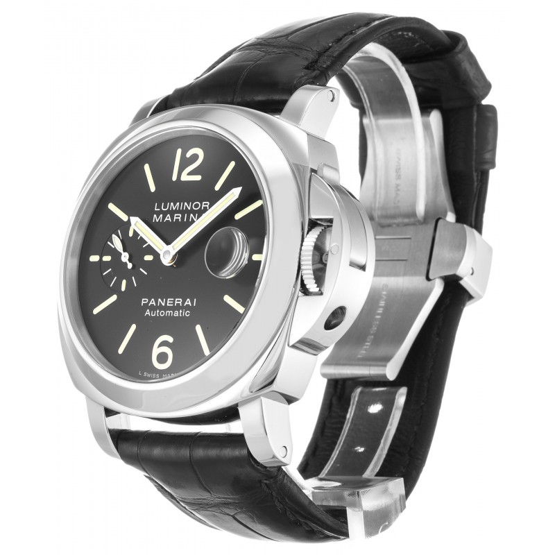 Black Dials Panerai Luminor Marina PAM00104 Fake Watches With 44 MM Steel Cases Online