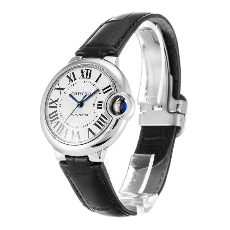 Silver Dials Cartier Ballon Bleu W6920085 Replica Watches With 33 MM Steel Cases