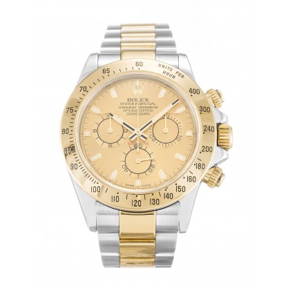 40 MM Champagne Dials Rolex Daytona 116523 Replica Watches With Steel & Gold Cases For Men