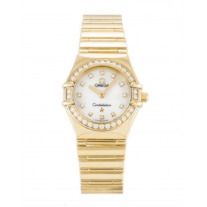 22.5 MM White Mother-Of-Pearl Dials Omega My Choice Mini 1164.75.00 Replica Watches With Gold Cases For Women