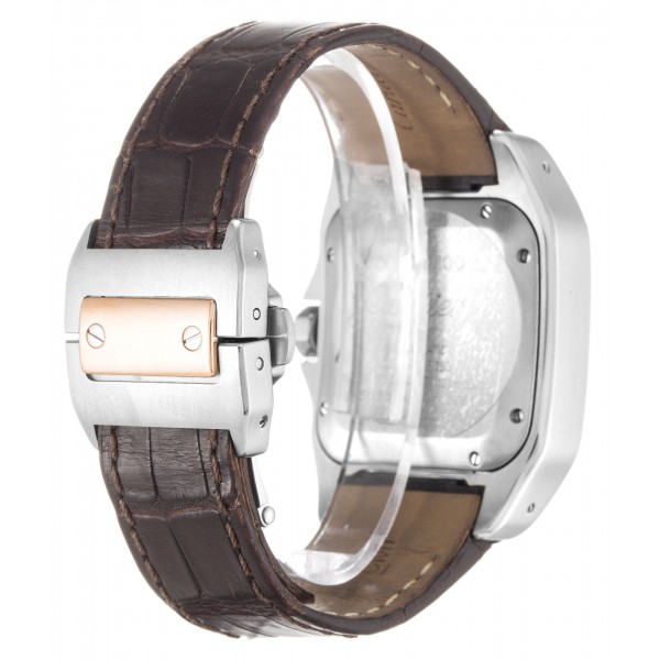 Silver Dials Cartier Santos 100 W20107X7 Replica Watches With 33 MM Steel & Rose Gold Cases