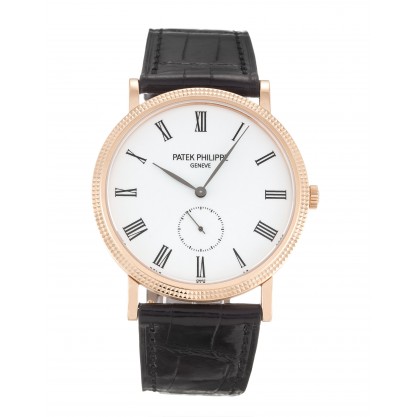 White Dials Patek Philippe Calatrava 5119R Replica Watches With 36 MM Rose Gold Cases