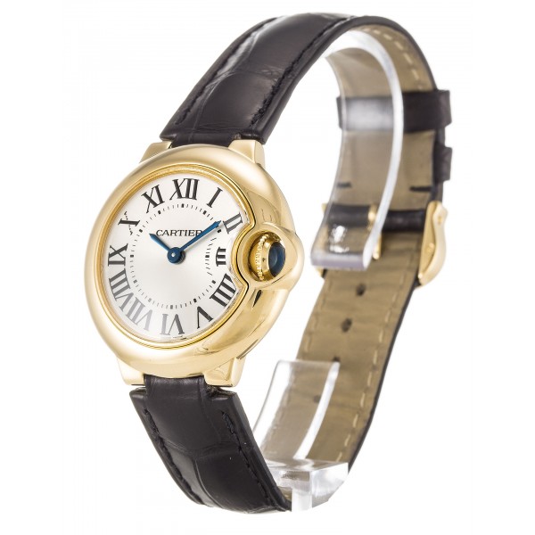 Silver Dials Cartier Ballon Bleu W6900156 Replica Watches With 29 MM Gold Cases