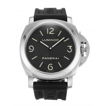 44 MM Black Dials Panerai Luminor Base PAM00002 Fake Watches With Steel Cases