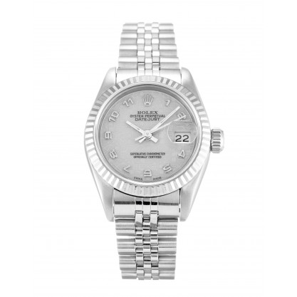 Silver Dials Rolex Datejust 69174 Fake Watches With 26 MM Steel Cases For Women