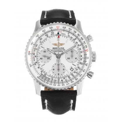 41.8 MM White Dials Breitling Navitimer A23322 Replica Watches With Steel Cases For Men