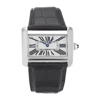 Silver Dials Cartier Tank Divan W6300655 Replica Watches With 38 MM Steel Cases