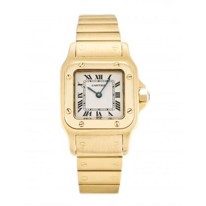 White Dials Cartier Santos W20010C5 Replica Watches With 23 MM Gold Cases