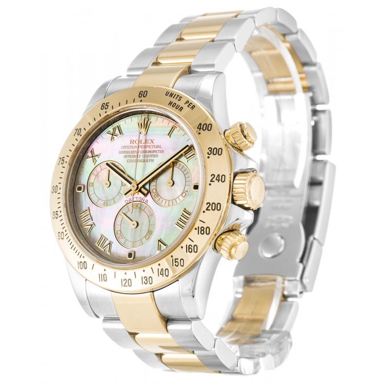 40 MM Black Mother-Of-Pearl Dials Rolex Daytona 116523 Replica Watches With Steel & Gold Cases