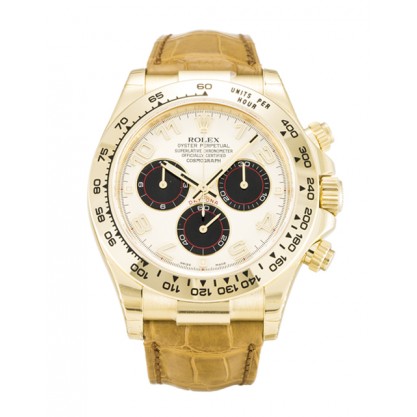 White Dials Rolex Daytona 116518 Replica Watches With 40 MM Gold Cases For Men