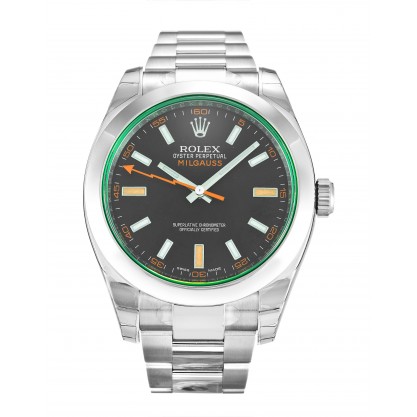 Black Dials Rolex Milgauss 116400 GV Replica Watches With 40 MM Steel Cases Online