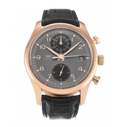 Grey Dials IWC Portuguese Chrono IW390405 Replica Watches With 42 MM Rose Gold Cases
