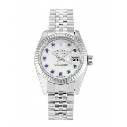 White Mother-Of-Pearl Dials Rolex Datejust Lady 179174 Replica Watches With 26 MM Steel Cases For Women