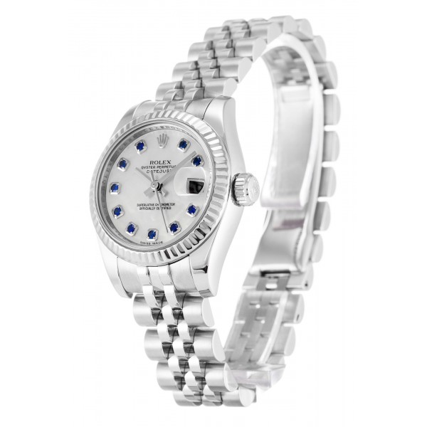 White Mother-Of-Pearl Dials Rolex Datejust Lady 179174 Replica Watches With 26 MM Steel Cases For Women
