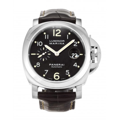 44 MM Black Dials Panerai Luminor Marina PAM00164 Fake Watches With Steel Cases