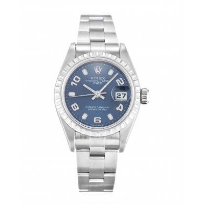 Blue Dials Rolex Oyster Perpetual 79240 Replica Watches With 26 MM Steel Cases For Women