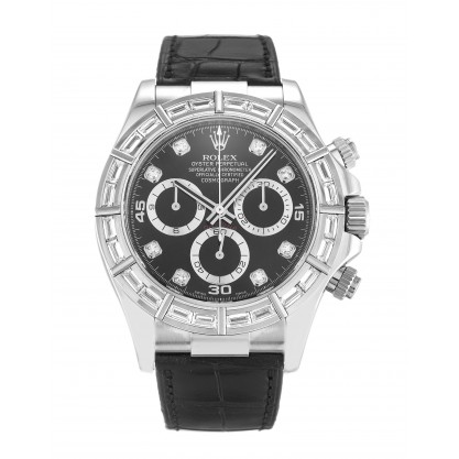 Black Dials Rolex Daytona 116589BR Replica Watches With 40 MM White Gold Cases For Men