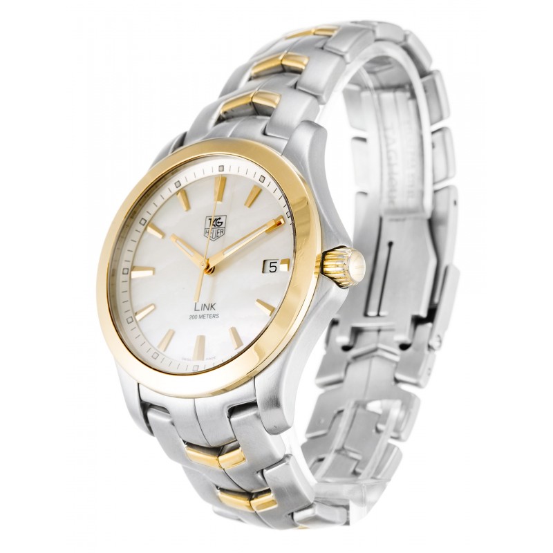 White Mother-Of-Pearl Dials Tag Heuer Link WJF1152.BB0579 Replica Watches With 40 MM Steel & Gold Cases