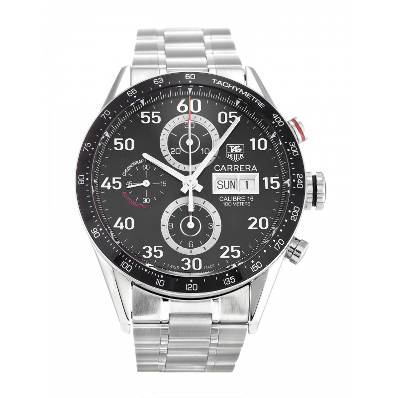 Black Dials Tag Heuer Carrera CV2A10.BA0796 Fake Watches With 43 MM Steel Cases For Men