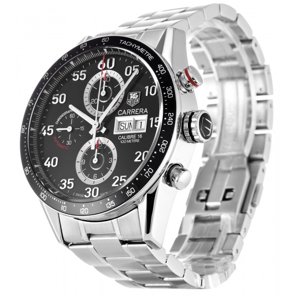 Black Dials Tag Heuer Carrera CV2A10.BA0796 Fake Watches With 43 MM Steel Cases For Men