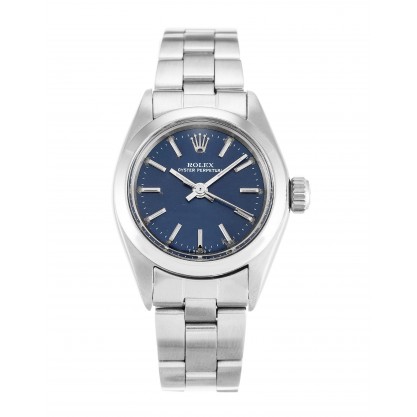 Blue Dials Rolex Oyster Perpetual 6718 Replica Watches With 26 MM Steel Cases