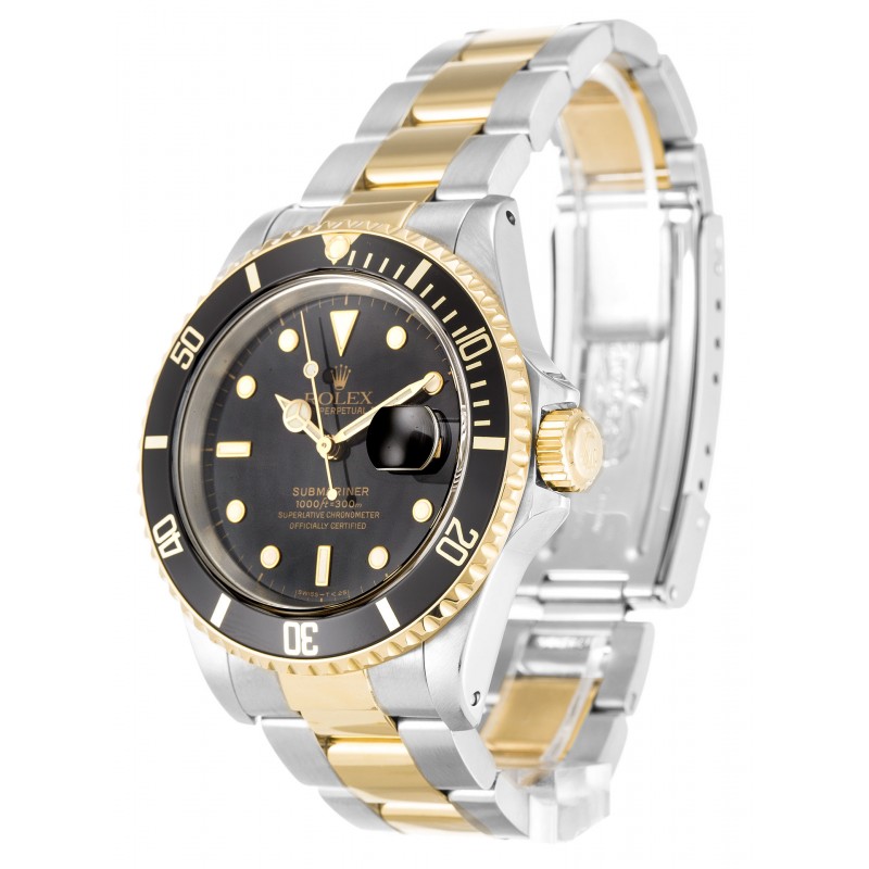 Black Dials Rolex Submariner 16613 Replica Watches With 40 MM Steel & Gold Cases For Men