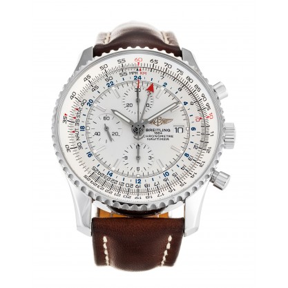 46 MM White Dials Breitling Navitimer World A24322 Men Replica Watches With Steel Cases For Men