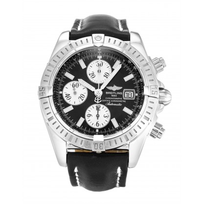 Black Dials Breitling Chronomat Evolution A13356 Replica Watches With 43.7 MM Steel Cases For Men