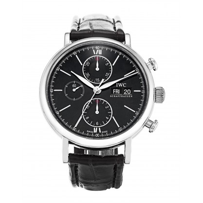 42 MM Black Dials IWC Portofino Chronograph IW391019 Replica Watches With 42 MM Steel Cases
