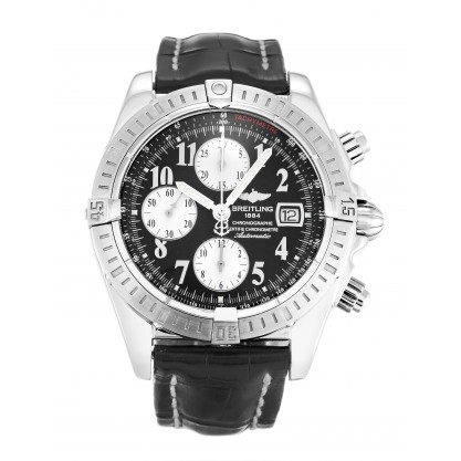 Black Dials Breitling Chronomat Evolution A13356 Replica Watches With 43.7 MM Steel Cases For Men