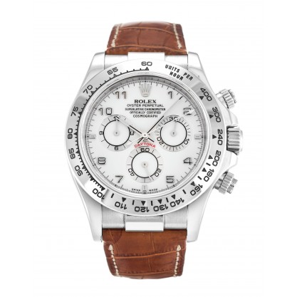 White Dials Rolex Daytona 116519 Men Replica Watches With 40 MM White Gold Cases For Men