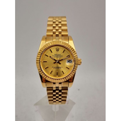 Champagne Dials Rolex Datejust 6827 Replica Watches With 30 MM Gold Cases For Sale