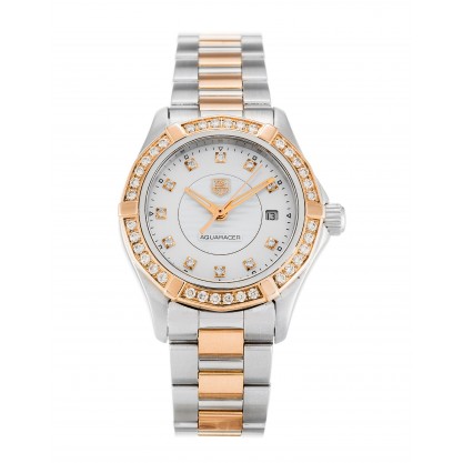 White Mother-Of-Pearl Dials Tag Heuer Aquaracer WAP1452.BD0837 Replica Watches With 27 MM Rose Gold & Steel Cases